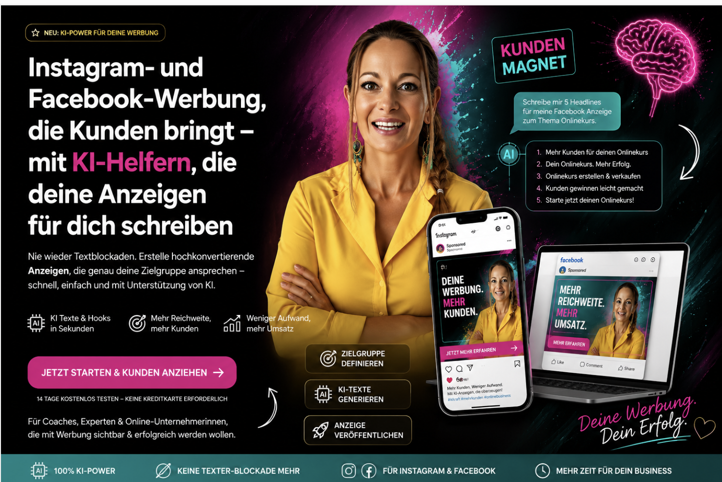 Janet von KI Power - Instagram und Facebook Werbung mit KI